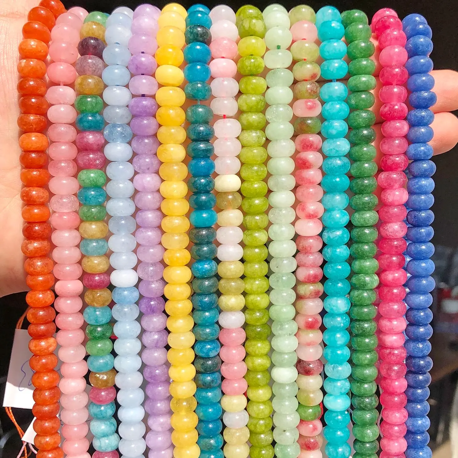 5x8mm 천연 주판 Rondelle 옥 석영 비즈 스톤 플랫 라운드 DIY 매력 팔찌 보석 만들기 용품에 대한 느슨한 비즈 title=5x8mm 천연 주판 Rondelle 옥 석영 비즈 스톤 플랫 라운드 DIY 매력 팔찌 보석 만들기 용품에 대한 느슨한 비즈 