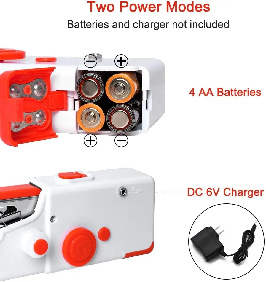 휴대용 미니 전기 재봉틀 바느질을위한 보빈이있는 휴대용 재봉틀 세공 홈 여행 재봉 액세서리