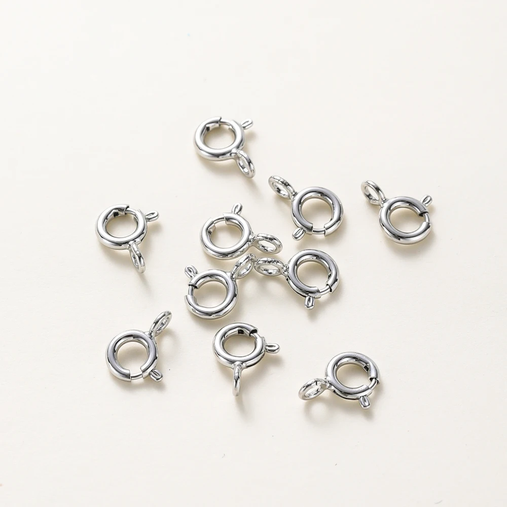 10pcs/14K 18K 골드 라운드 스프링 걸쇠 점프 링 오픈 연결 걸쇠 DIY 쥬얼리 목걸이 체인 액세서리 만들기