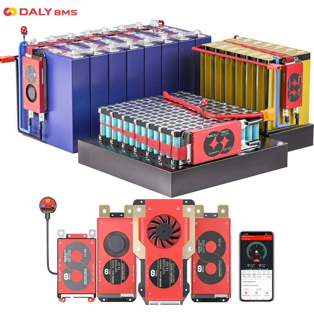 Daly BMS 스마트 BMS LiFePo4 4S 12V BMS 8S 24S 72V 48V 16S 40A 60A 100A 150A 200A 250A 300A 3.7V 리튬 이온 BMS 7S 13S 14S 3.2V BMS