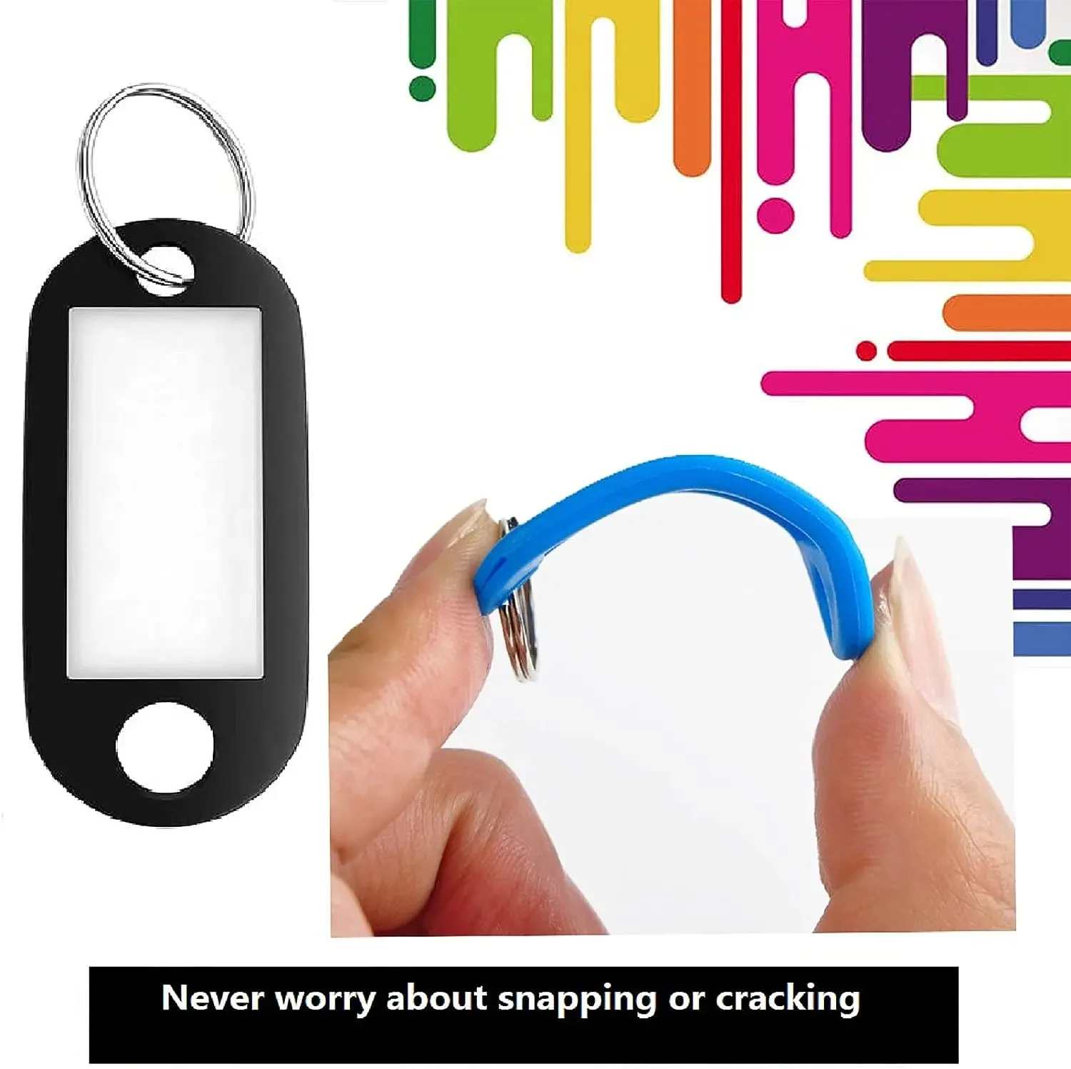 50/30/10Pcs 플라스틱 키 체인 키 태그 수하물 키 체인 키 링에 대 한 분할 반지와 Id 레이블 이름 태그