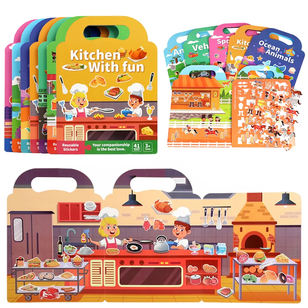 어린이 DIY 스티커 책 거품 장면 스티커 젤리 붙여 넣기 장난감 어린이 휴대용 재사용 가능한 조용한 바쁜 붙여 넣기 책 title=어린이 DIY 스티커 책 거품 장면 스티커 젤리 붙여 넣기 장난감 어린이 휴대용 재사용 가능한 조용한 바쁜 붙여 넣기 책 