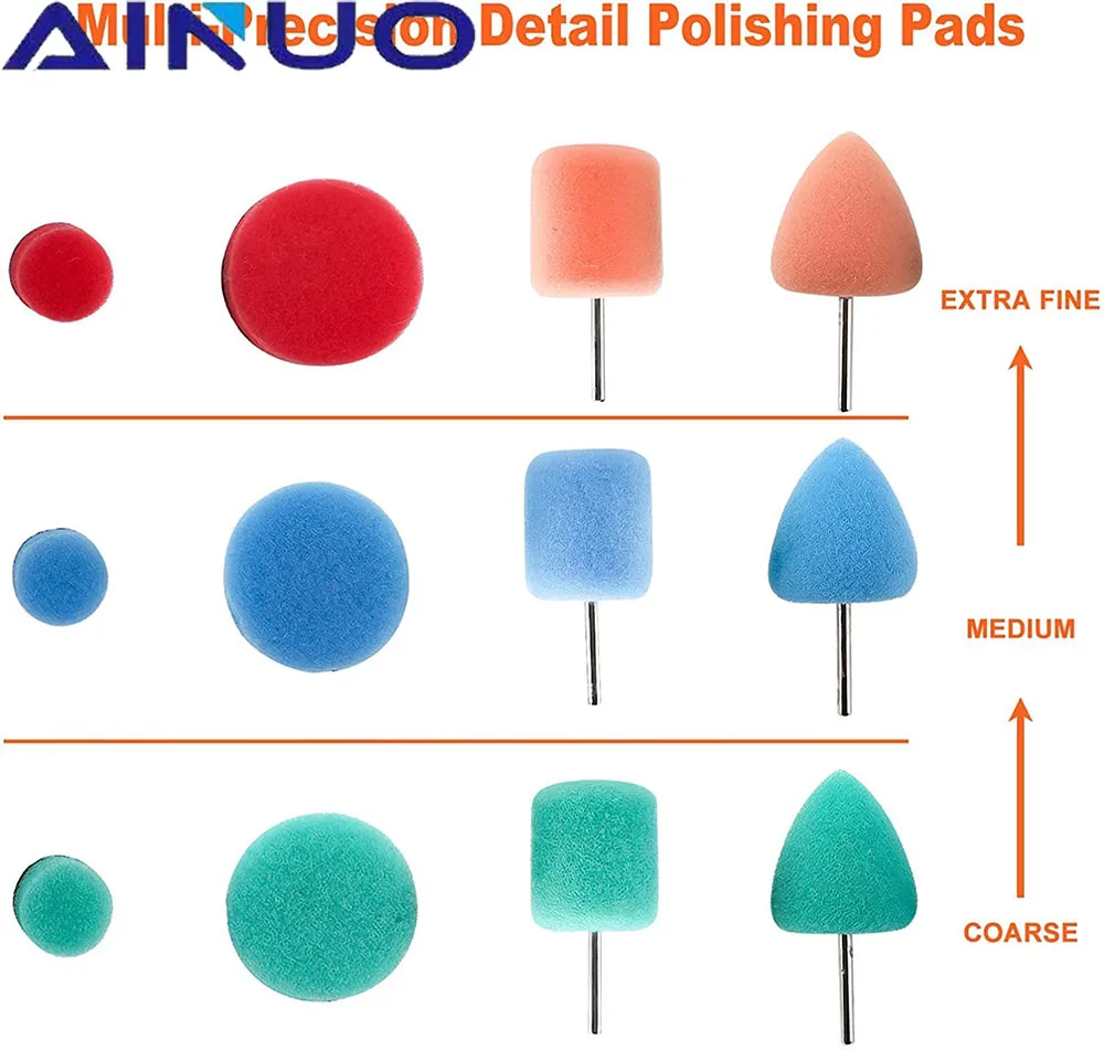 22Pcs 버핑 왁싱 연마 스폰지 패드 키트 세트 자동차 휠 허브 폴란드어 버핑 생크 왁싱 폼 폴리 셔