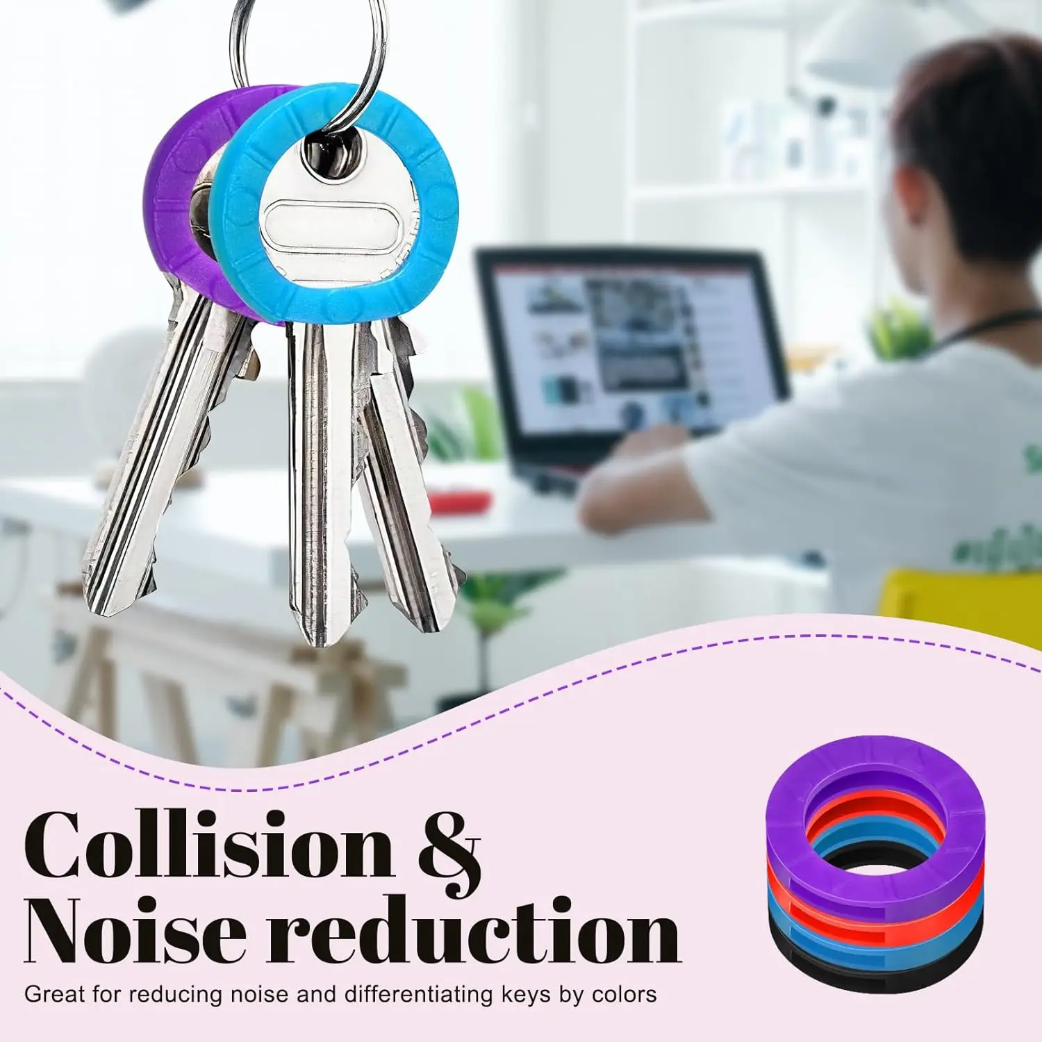 10-50Pcs 중공 고무 키 커버 키 캡 탄성 키 식별자 커버 부드러운 실리콘 키 보호기 마커 키 액세서리