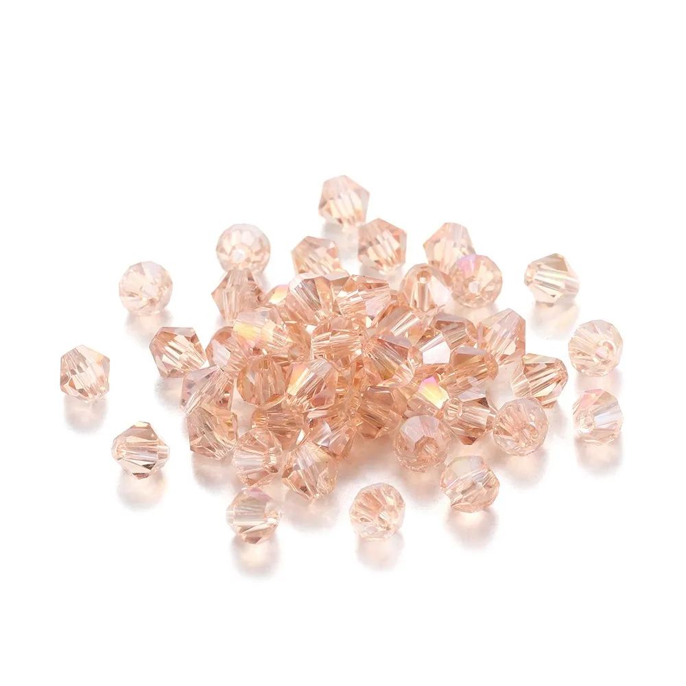 120 개/몫 3mm AB 색상 반짝 이는면 처리 된 유리 구슬 DIY 쥬얼리 귀걸이 팔찌 목걸이 액세서리에 대 한 느슨한 스페이서 구슬