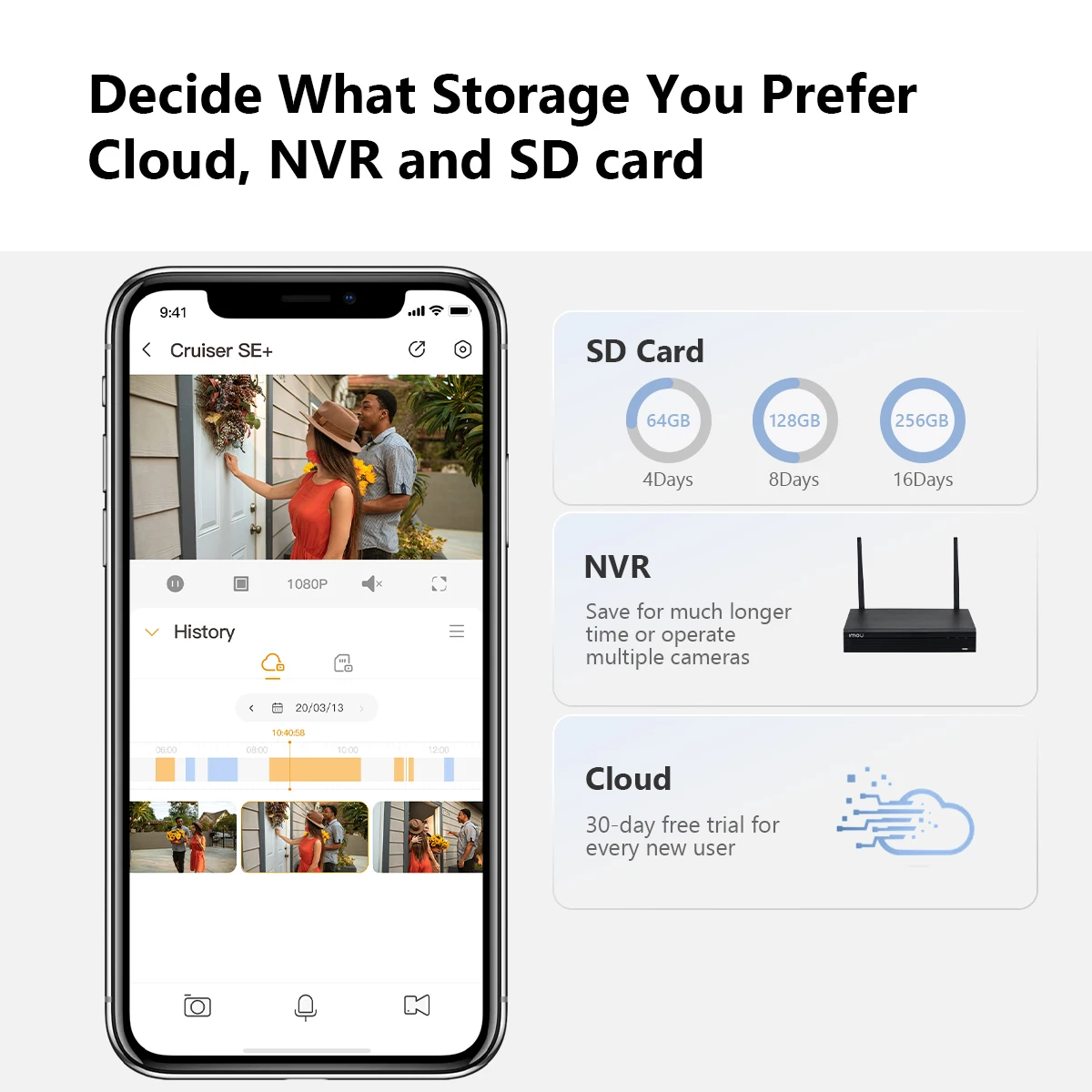 IMOU 크루저 SE+ 시리즈 실외 Wi-Fi 카메라 IP66 비바람에 견디는 카메라 8X 디지털 줌 야간 투시경 AI 인간 감지 카메라