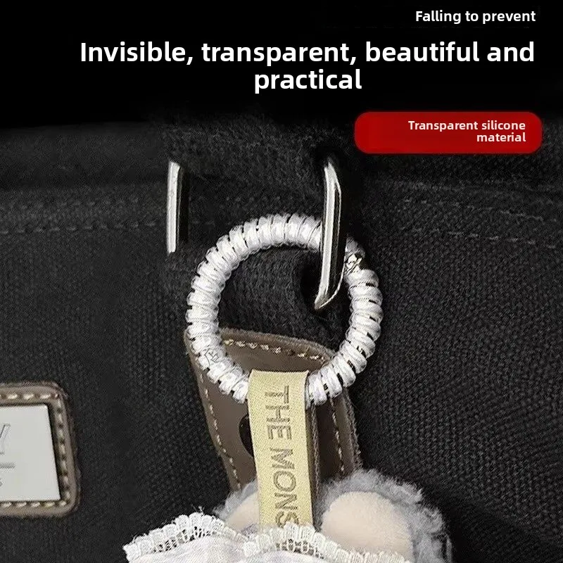 Labubu 안티 드롭 버클 실리콘 로프 키 체인 보호 링 투명 와인딩 고정 안티 드롭