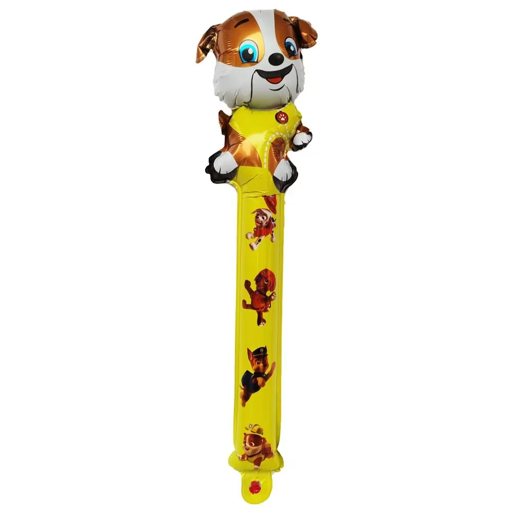 16Pcs 발 순찰 핸드 스틱 호일 풍선 Globals 만화 개 스트립 공 Sids 소년 생일 파티 풍선 장난감 선물