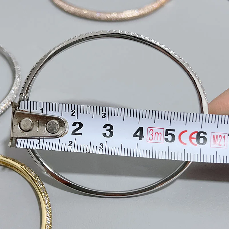 최고 품질 패션 러블리 팔찌 여성을위한 순수 스털링 925 실버 주얼리 디자인 팔찌 귀여운 다이아몬드 파티 선물 쥬얼리 Size6