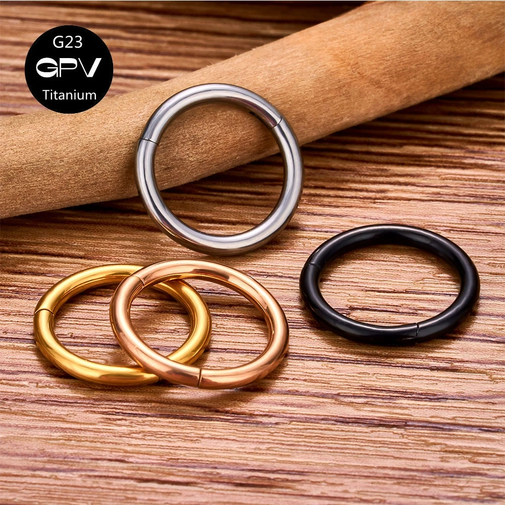 G23 티타늄 진공 도금 여러 색상 코 Septum 반지 천공 보석 코 링 펑크 남성과 여성 귀걸이
