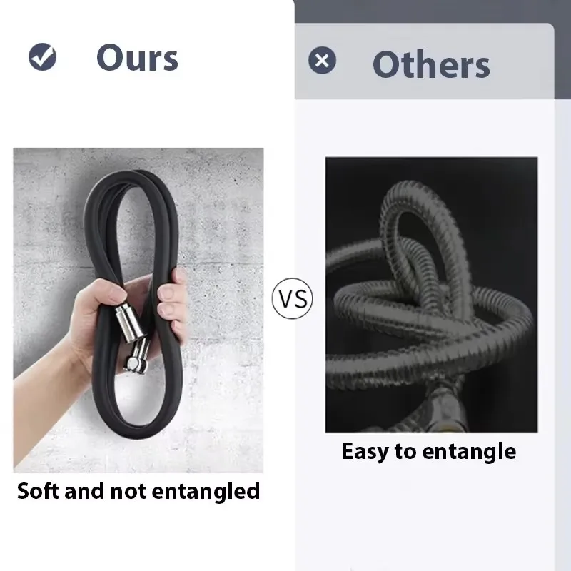 새로운 1.5/2/3M 실리콘 샤워 헤드 호스 유연한 안티 와인딩 파이프 고압 강력한 샤워 튜브 욕실 수도꼭지 액세서리