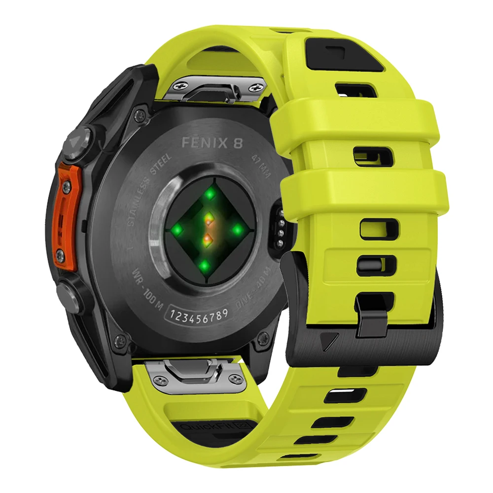 Garmin Fenix ​​E 8 7 7X 6 6X 5 5X/Epix Pro 47mm 51mm/Enduro 3 투톤 실리콘 스트랩 팔찌용 QuickFit 26mm 22mm Fenix8 밴드