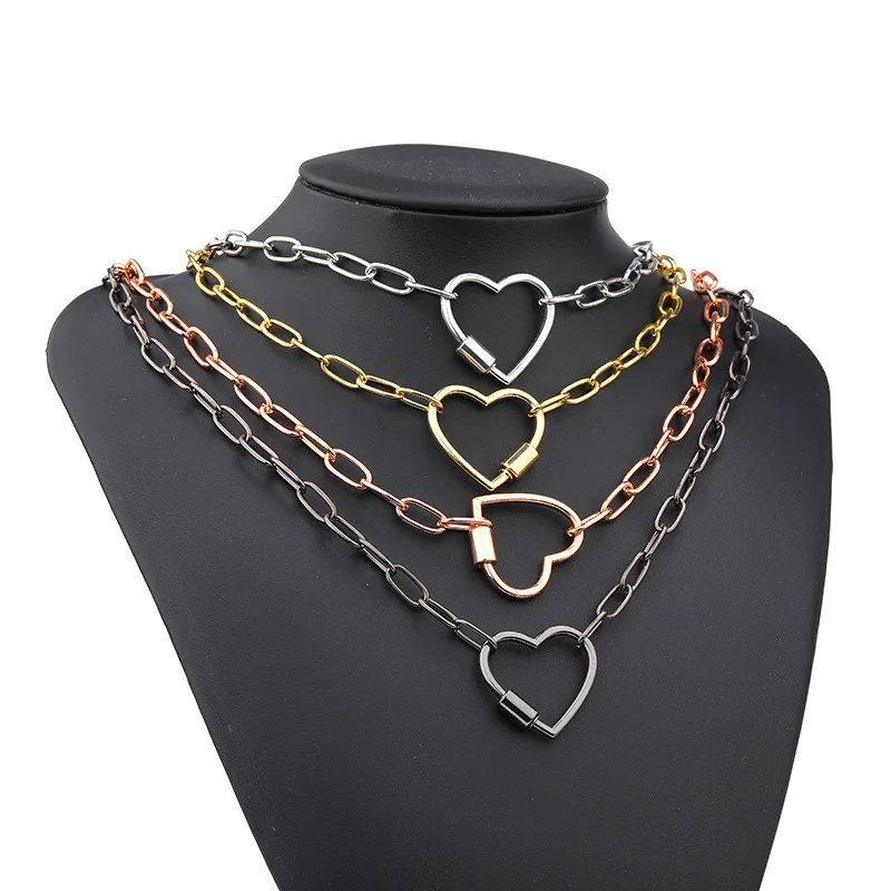 간단한 금속 심장 모양의 오프닝 키 체인 핸드백 스트랩 개 체인 버클 가방 매는 밧줄 클립 후크 DIY 액세서리