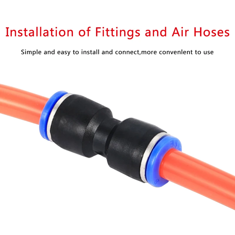 에어 스트레이트 공압 피팅 PU & PG 플라스틱 수도관 퀵 릴리스 커플 링 4-6-8-10-12-16mm 호스 커넥터 파이프 피팅