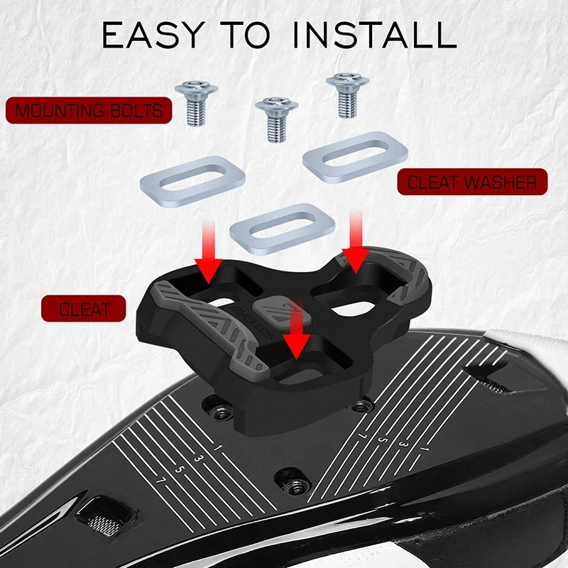 BUCKLOS 자전거 페달 클리트 LOOK KEO 0/4.5/9도 플로팅 자전거 클리트 자동 잠금 도로 자전거 사이클링 신발 KEO 용 클리트