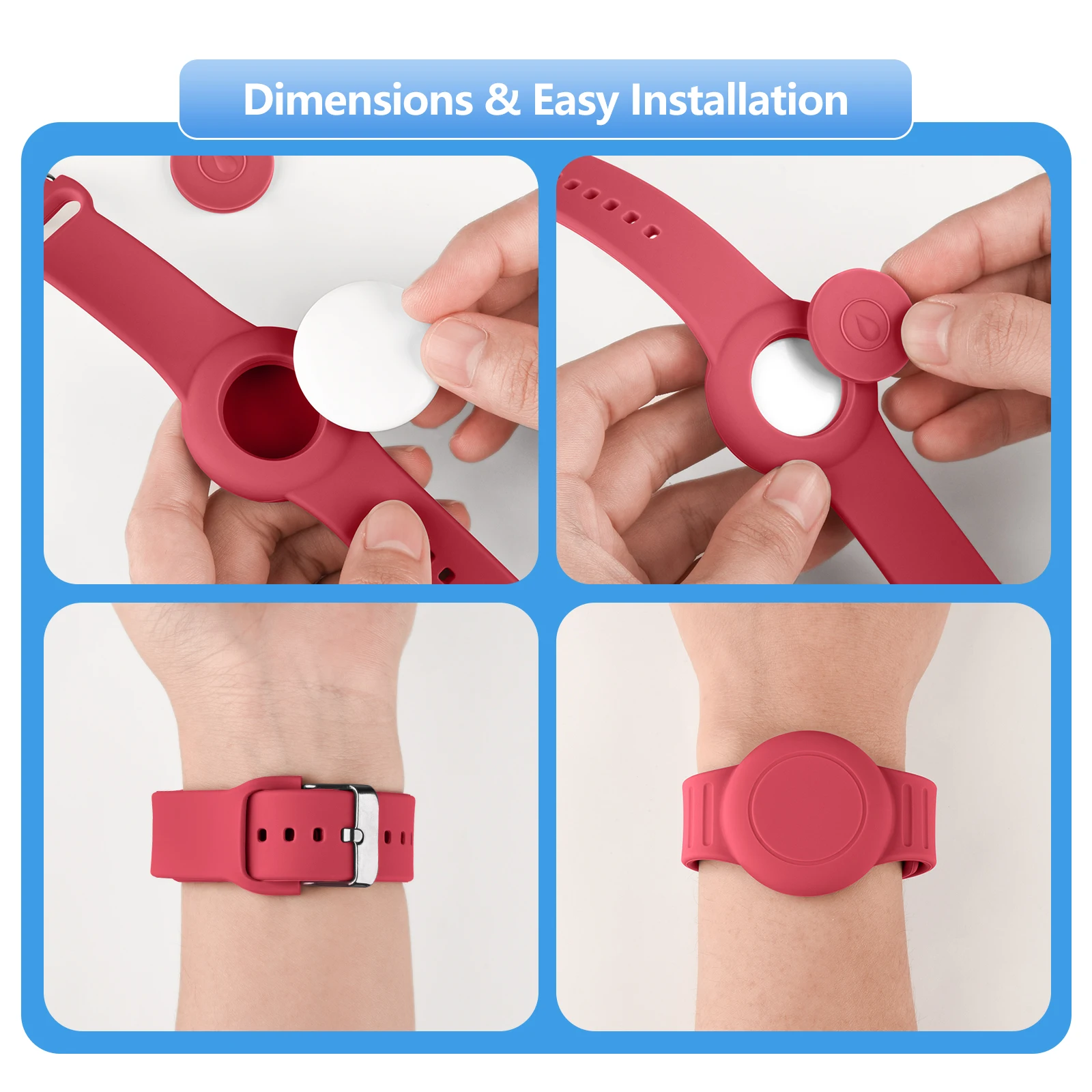 Apple AirTag 실리콘 스트랩 에어 태그 용 방수 케이스 어린이를위한 분실 방지 보호 커버 어린이 추적기 로케이터 팔찌