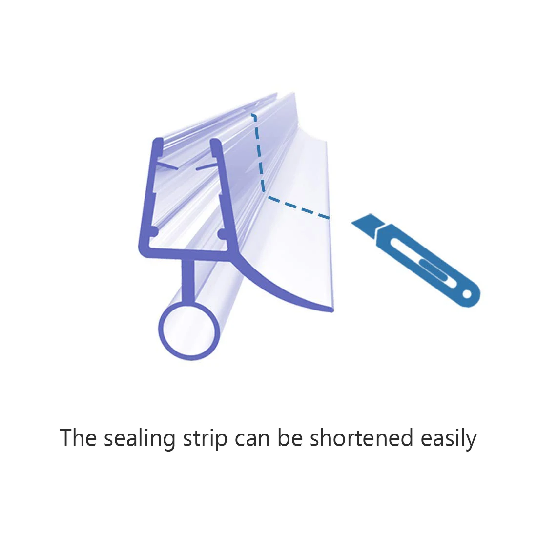 샤워 스크린 씰 스트립 6/8/10mm 욕실 도어 하단 Weatherstrip 2pcs 50cm PVC Frameless Water Deflector