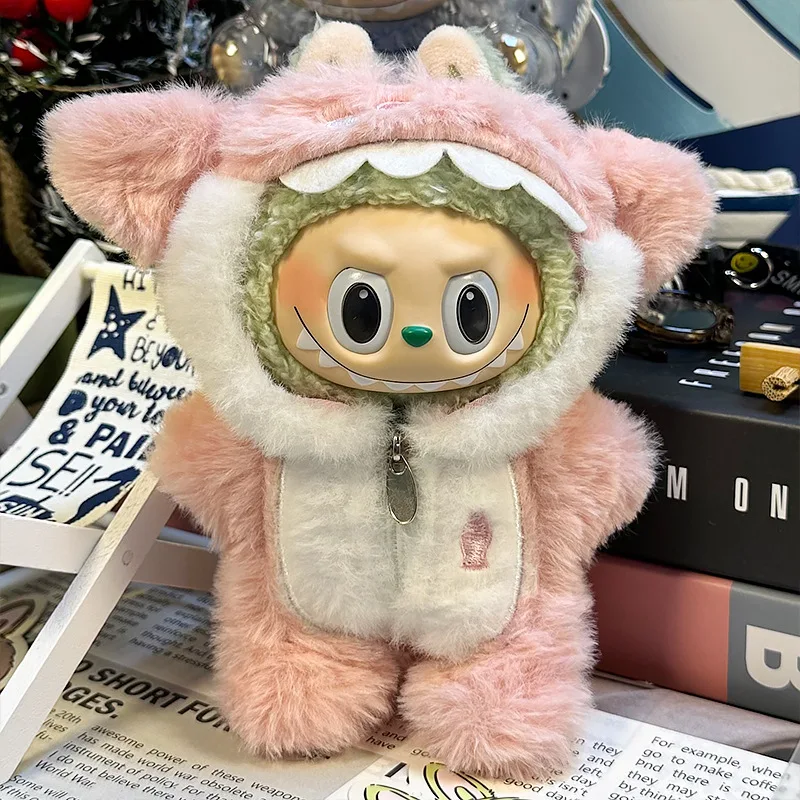 17cm 귀여운 미니 봉제 인형 의류 복장 액세서리 Labubu 인형 동물 스타일 DIY 인형 의류 액세서리