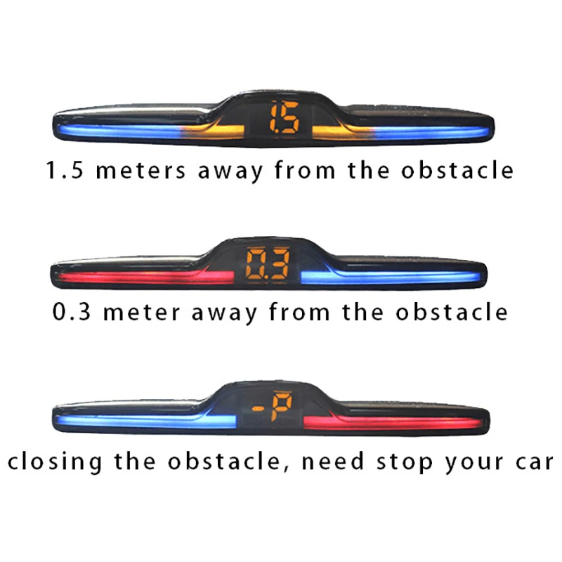 새로운 LED 주차 센서 시스템 백라이트 Parktronic 모니터 디스플레이 키트 백업 감지기 보조 4 프로브