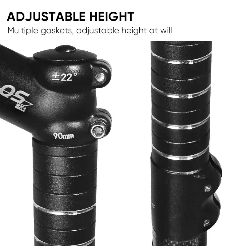 BUCKLOS 자전거 줄기 높이 확장기 100/120/135/180/210MM 알루미늄 합금 핸들 바 라이즈 업 어댑터 28.6mm 사이클 액세서리