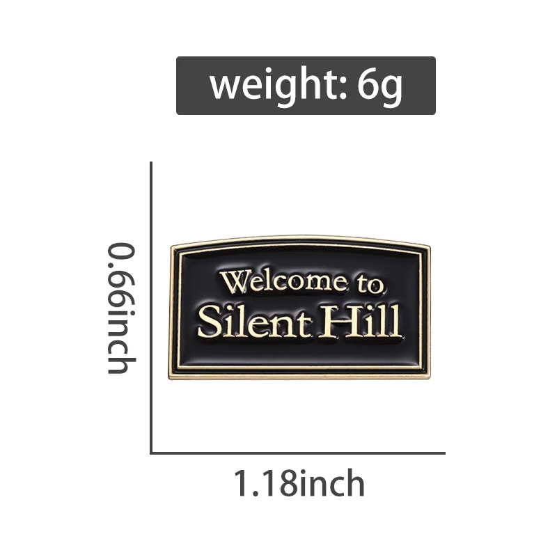 Silent Hill 에나멜 핀 공포 게임에 오신 것을 환영합니다 멋진 애니메이션 브로치 옷깃 배지 영감을받은 보석 선물 팬 플레이어 친구