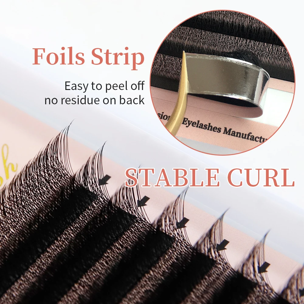 여신 YY W 모양의 속눈썹 2D 3D 4D 5D 6D 7D 8D 자동 꽃 미리 만들어진 팬 속눈썹 확장 자연 개별 속눈썹