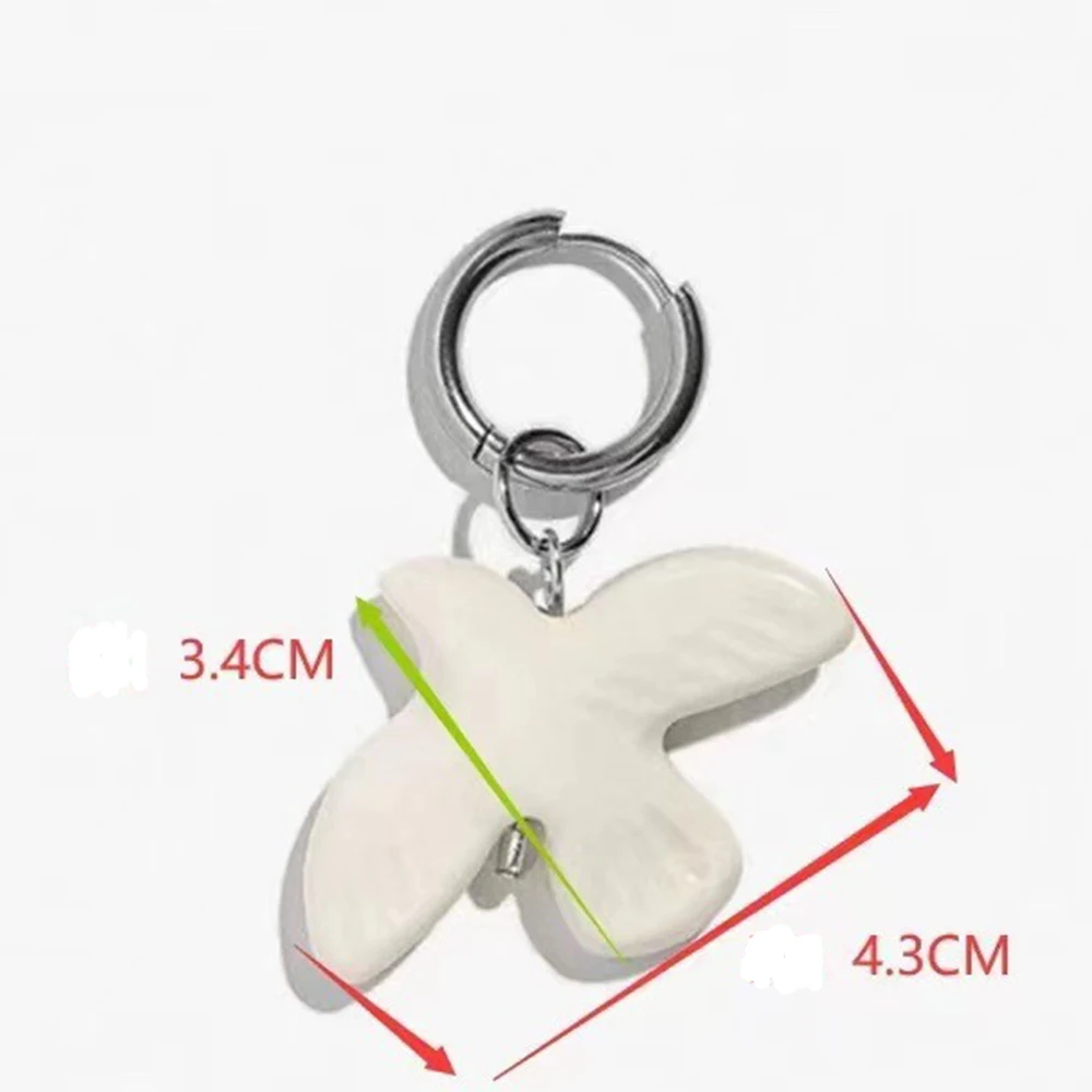 2pcs 34x43mm 흰색 비둘기 세라믹 비즈 DIY 팔찌 귀걸이 목걸이 액세서리 도자기 흰색 비둘기 구슬 보석 만들기위한