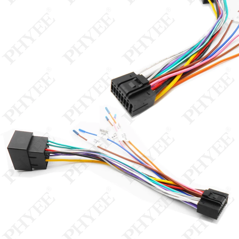 ISO 배선 하네스 어댑터, 2Din 차량용 안드로이드 라디오 헤드 유닛(16핀 포함), 자동차 전기 케이블, 플러그 앤 플레이