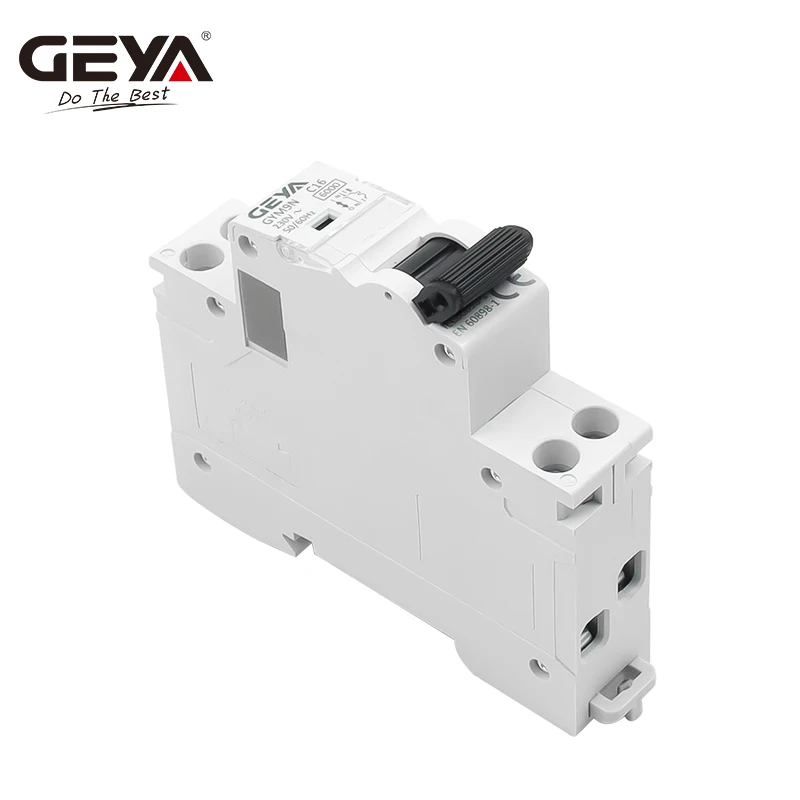 GEYA GYM9N 1P+N MCB 6A 10A 16A 20A 25A 32A 40A 220V AC 회로 차단기 6KA C 곡선 B 곡선