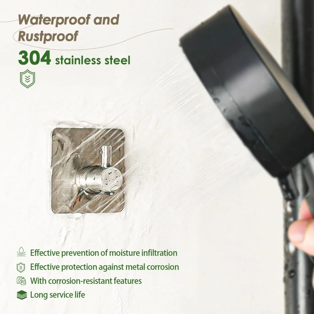 자체 접착 후크 헤비 듀티 수건 걸이, 벽 자체 접착 304 스테인레스 스틸, 드릴링 필요 없음, 방수