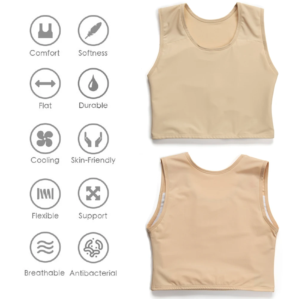 XUJI Transgender Tomboy FTM 통기성 하프 가슴 바인더