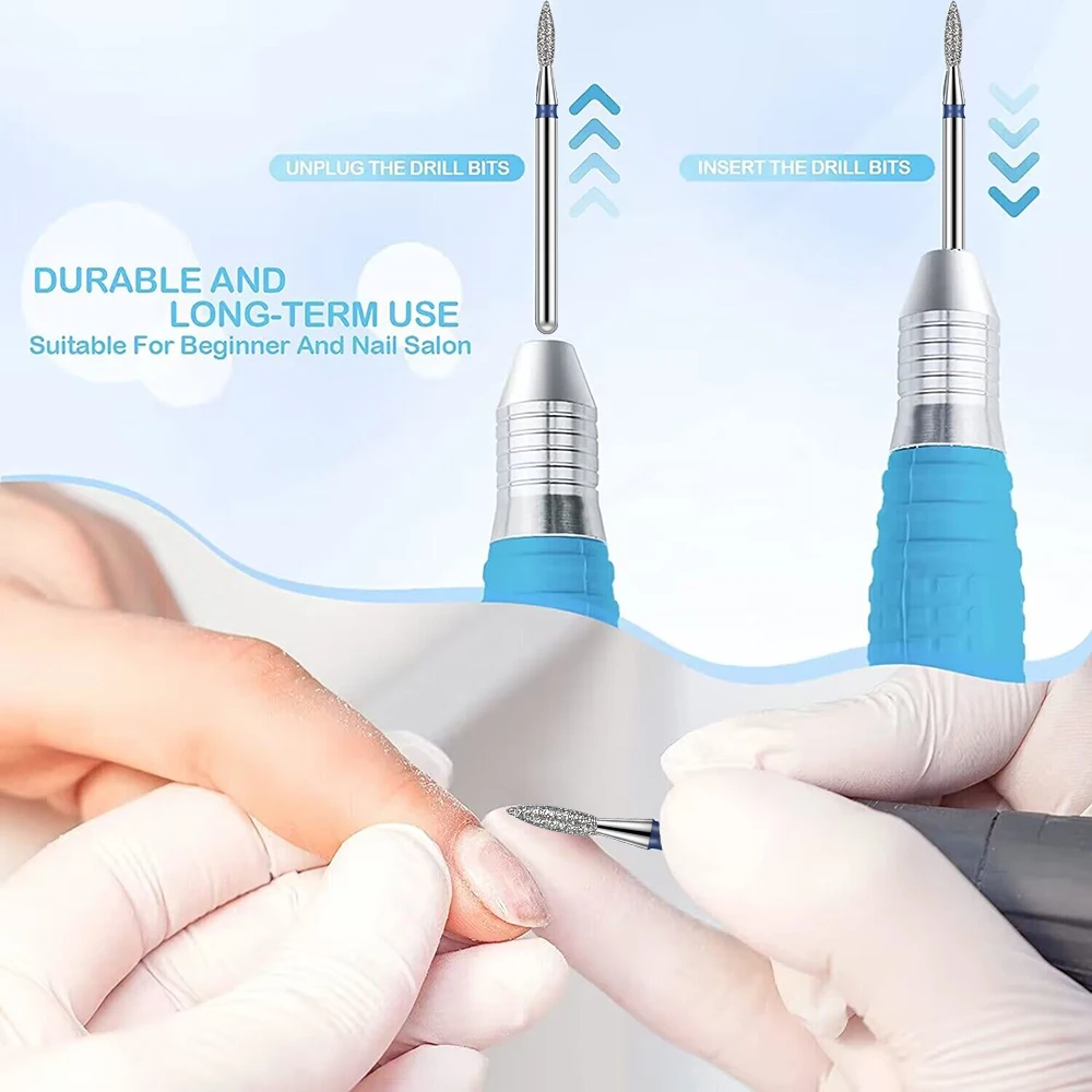 다이아몬드 네일 드릴 비트 밀 커터 매니큐어 기계 비트 도구 액세서리 네일 젤 제거를위한 큐티클 클린