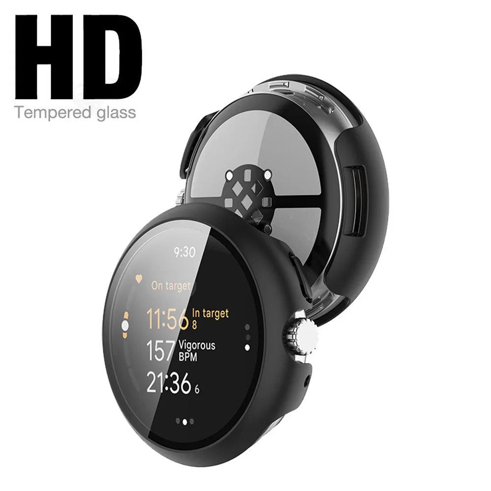 Google Pixel Watch 3용 케이스 + 유리 45mm 41mm PC 올라운드 범퍼 긁힘 방지 보호 커버 + 화면 보호기 액세서리