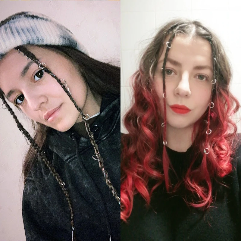 5-50 개/몫 믹스 컬러 매력 머리 끈으로 묶은 Dreadlock 비즈 클립 커프스 반지 보석 Dreadlock Clasps 액세서리 헤어 링