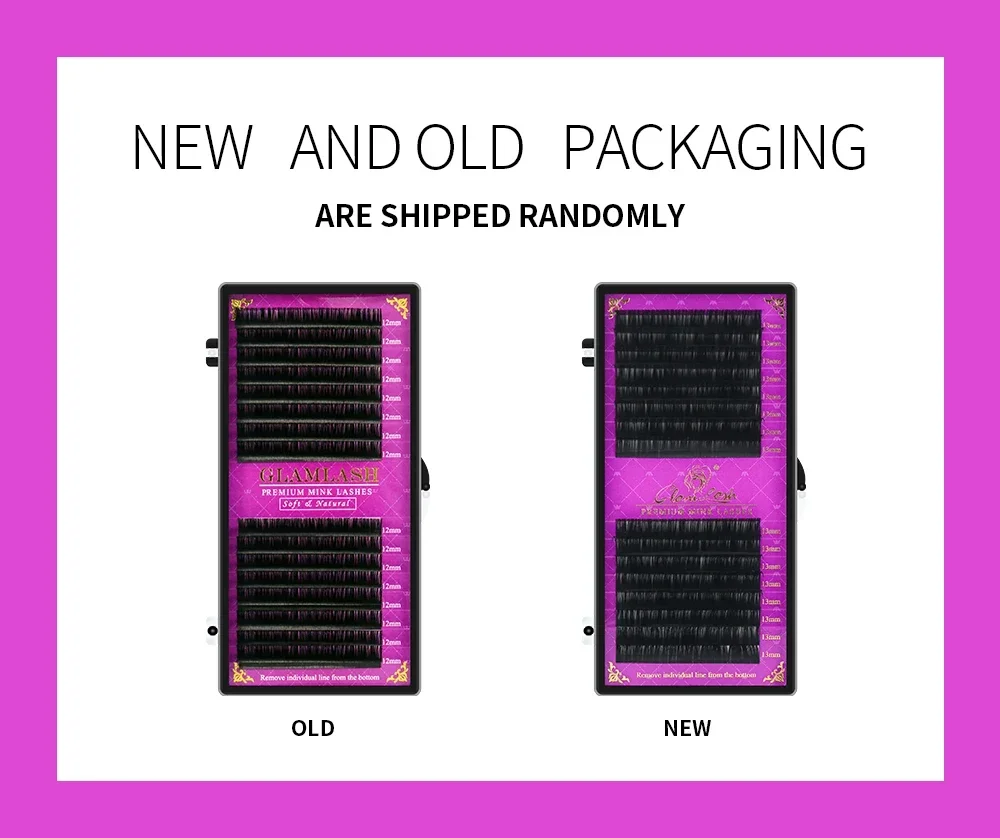 GLAMLASH 도매 16Rows BCCCD 컬 천연 밍크 단일 속눈썹 확장 프리미엄 개별 가짜 거짓 눈 속눈썹