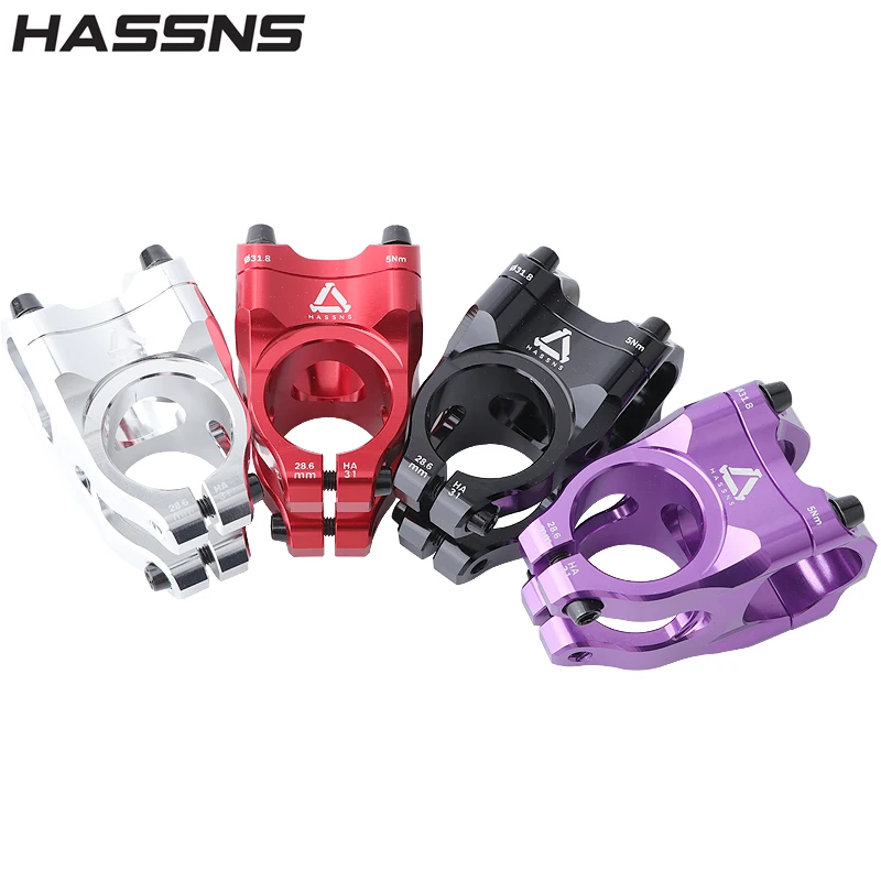 HASSNS HA31 산악 자전거 줄기 35mm 도로 자전거 짧은 전원 Mtb 전원 줄기 막대 핸들 바 테이블 조정 가능한 라이저 31 8 사이클링