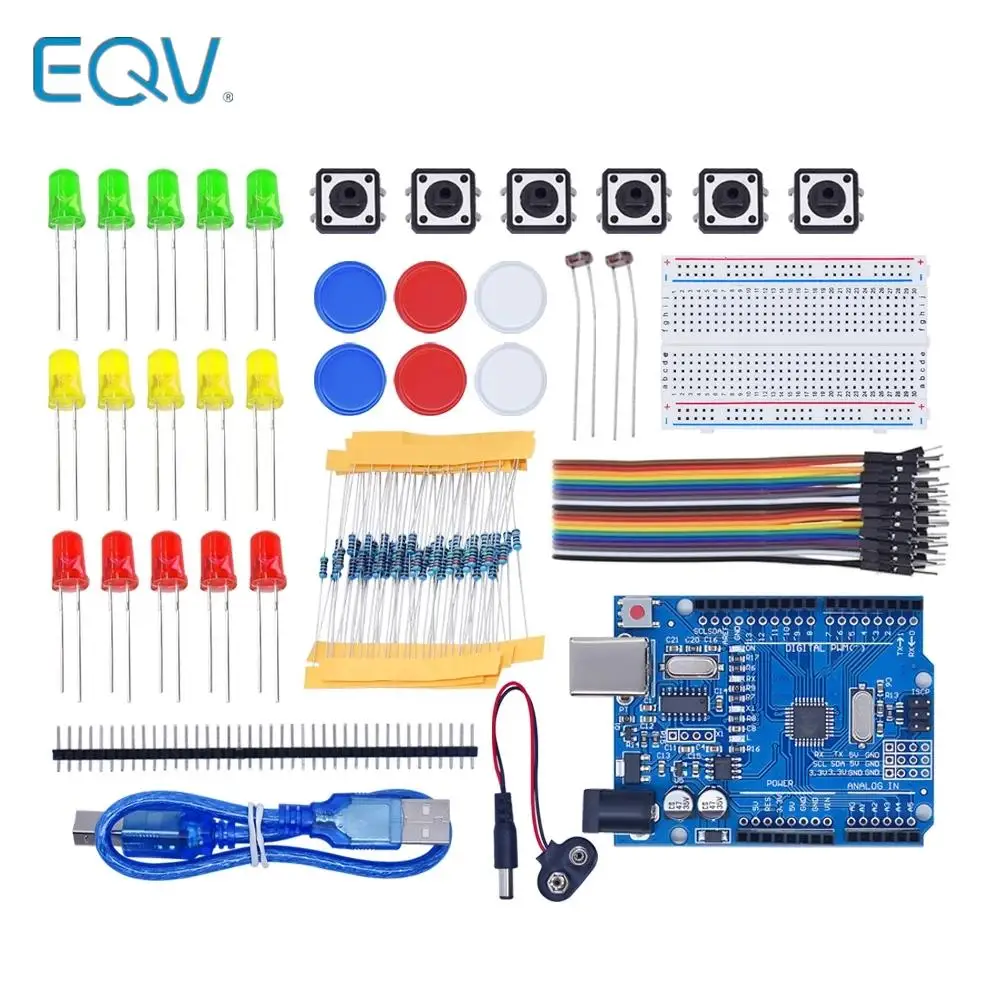 UNO R3 미니 브레드보드용 스타터 키트 Arduino Diy Kit School Education Lab용 LED 점퍼 와이어 버튼 title=UNO R3 미니 브레드보드용 스타터 키트 Arduino Diy Kit School Education Lab용 LED 점퍼 와이어 버튼 