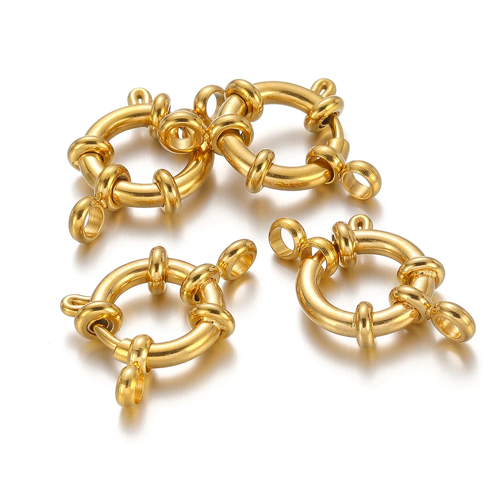 4 개/몫 스테인레스 스틸 골드 라운드 스프링 Clasps 팔찌 쇄골 목걸이에 대 한 후크 8 커넥터 DIY 쥬얼리 결과 만들기