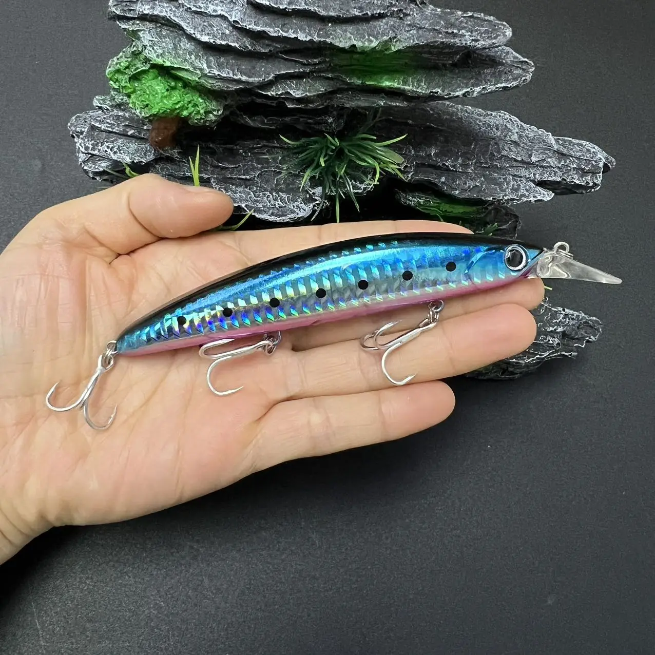 110mm 플로팅 미노우 20g 낚시 미끼 Seabass 하드 플라스틱 미끼 낚시 미끼 바닷물 민물베이스 송어 낚시 미끼