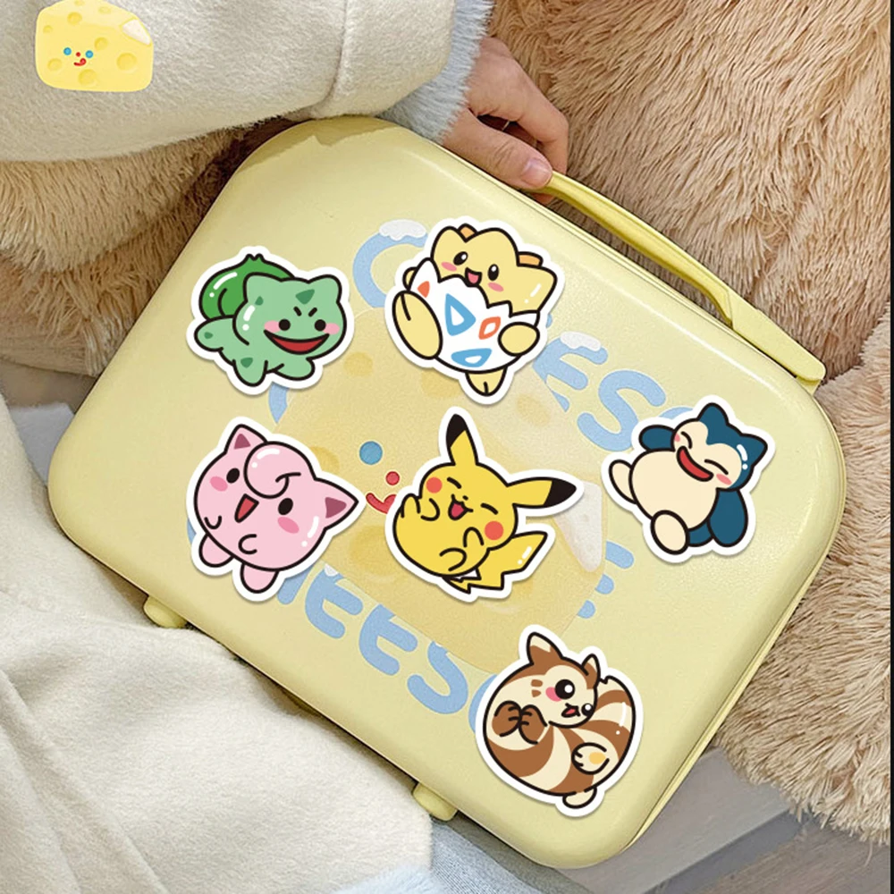 10/30/50pcs 귀여운 포켓몬 애니메이션 스티커 Kawaii Pikachu Bulbasaur 만화 스티커 DIY 스케이트 보드 전화 자동차 데칼 재미 아이 장난감