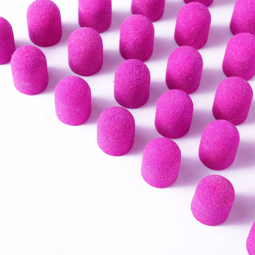 2 크기 샌딩 밴드 블록 캡 전문 페디큐어 풋 케어 도구 그릿 네일 샌딩 캡 전기 네일 드릴 커터 선물