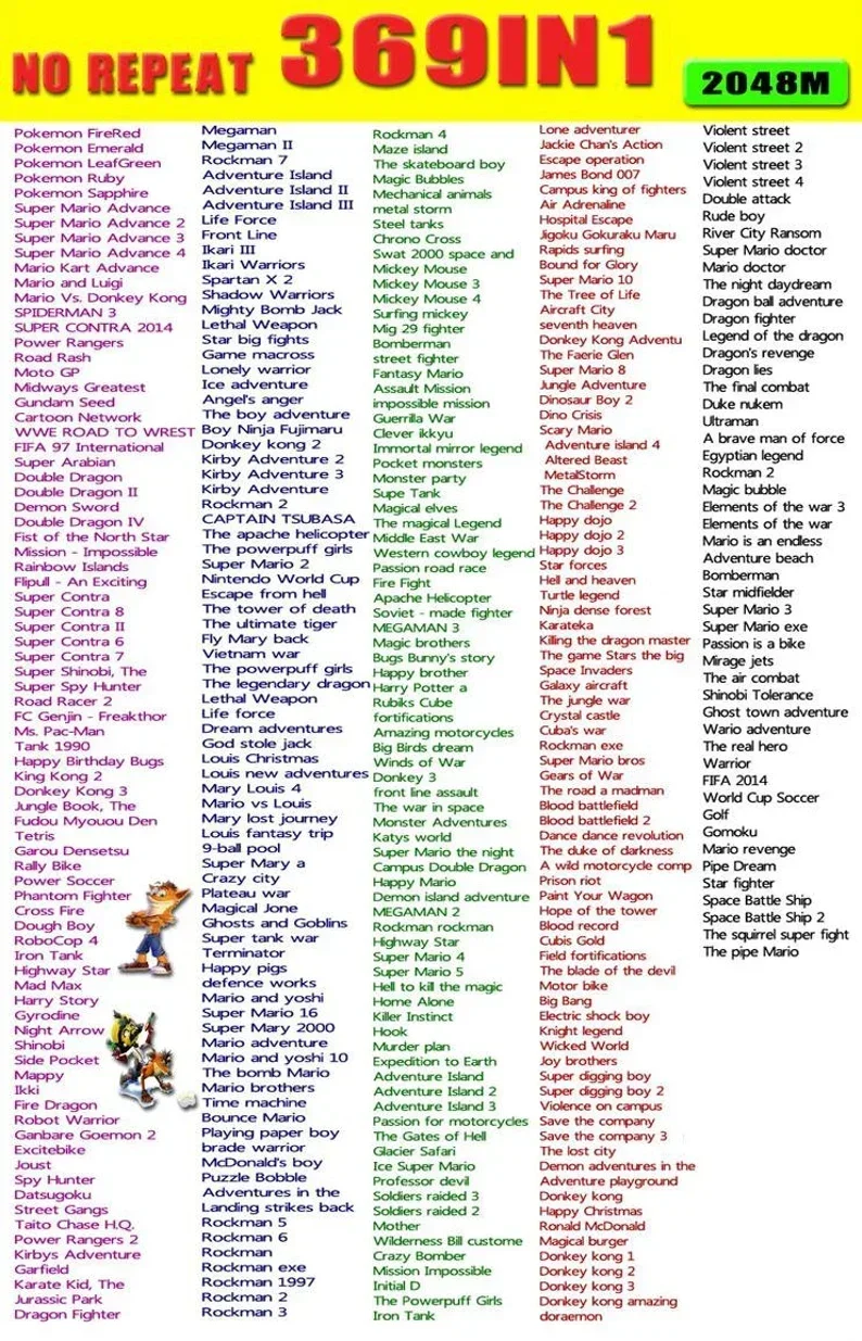 GBA SP용 1 GBA 게임 카트리지 32비트 멀티 컬렉션 영어 버전의 레트로 369