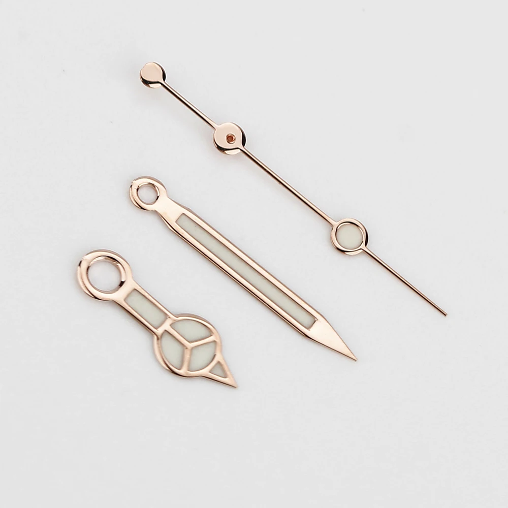 NH35 NH36 광택 핸즈 시계 포인터 8*12*13.5mm 로즈 골드 실버 핸즈 다이버 Aiguille Hands C3 블루 그린 루미너스