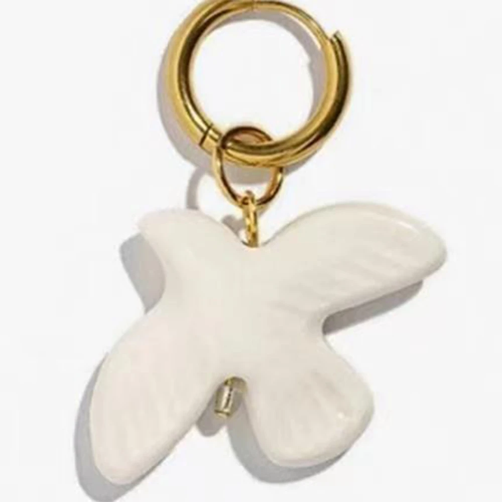 2pcs 34x43mm 흰색 비둘기 세라믹 비즈 DIY 팔찌 귀걸이 목걸이 액세서리 도자기 흰색 비둘기 구슬 보석 만들기위한