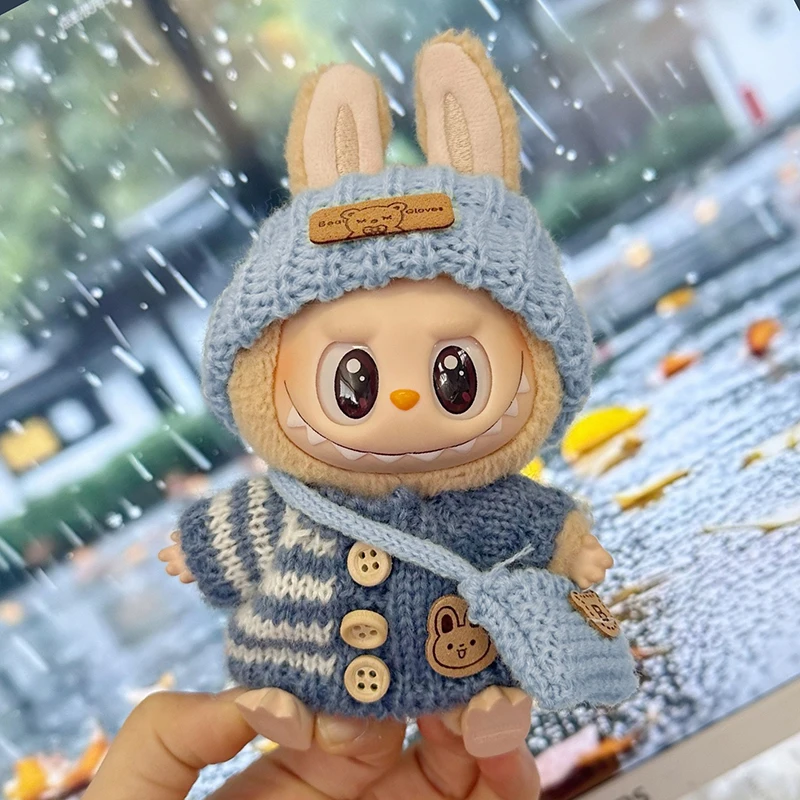 라부부 의상 V1 V2 V3 17cm 인형용 옷, 앉는 액세서리, 안경, 의류 디자이너, 어린이 선물, 스웨터, 모자, 가방 세트