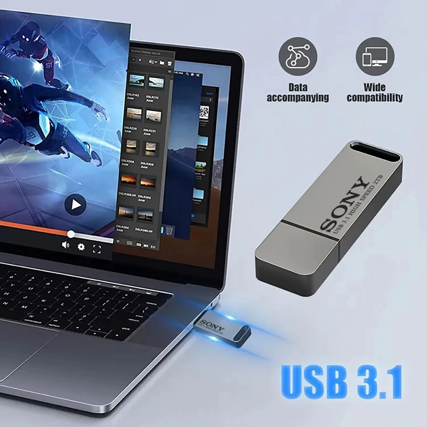 2TB 소니 USB PenDrive 고속 유형 C 플래시 드라이브 Xiaomi 전화 용 1TB 금속 Pendrive 512GB 256GB 휴대용 Memoria USB 스틱