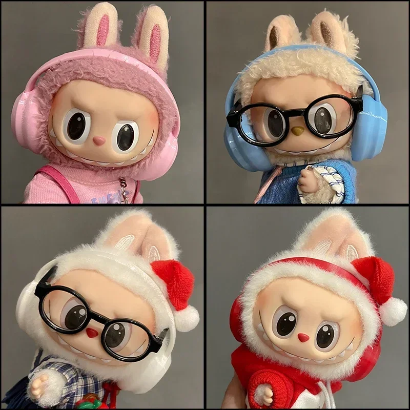 Labubu 액세서리: 17cm Labubu 패션 이어폰 액세서리 10cm 면 인형 이어폰 마카롱 컬러 인형 이어폰