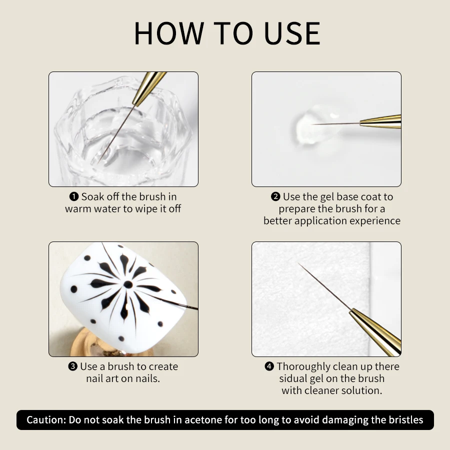 RSNAIL 네일 아트 라이너 브러시, 프랑스 스트라이프 네일 라인 페인팅 펜, 18mm 날씬한 긴 라인 드로잉 브러시, UV 젤 DIY 매니큐어 도구