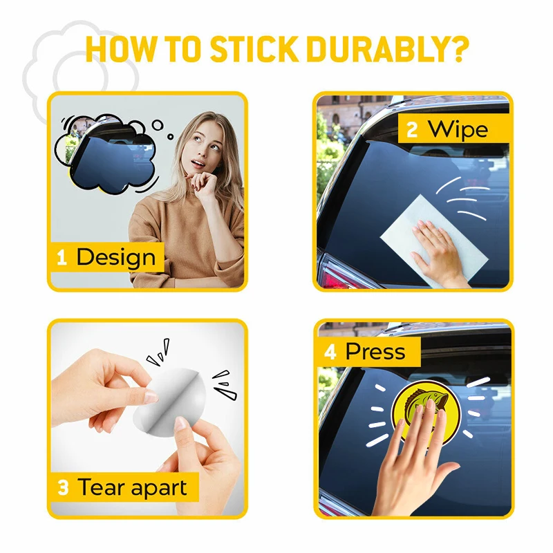 S60100 # 부상 방지 자동 접착 데칼 스티커, 자동차 방수 데코, 범퍼 후면 창 노트북