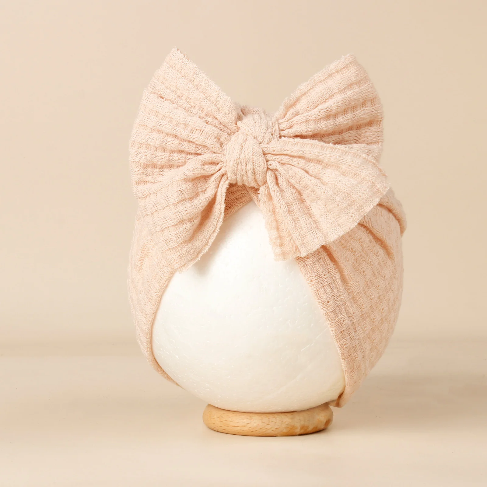 사랑스러운 Bowknot 니트 아기 모자 귀여운 솔리드 컬러 아기 소녀 터번 모자 부드러운 신생아 유아 모자 액세서리 Beanies 머리 랩